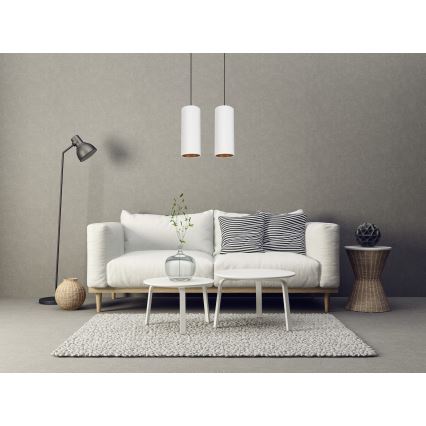 Lampa wisząca na linkach AVALO 2xE27/60W/230V biała/miedziana