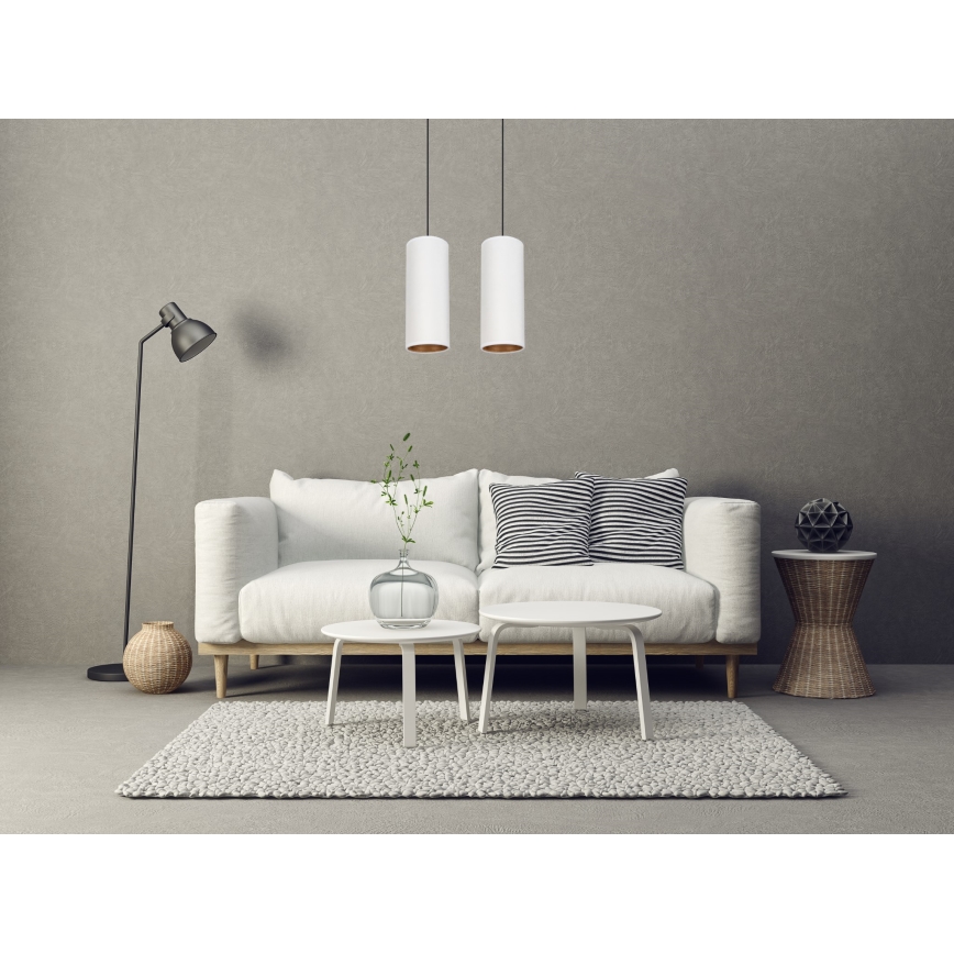 Lampa wisząca na linkach AVALO 2xE27/60W/230V biała/miedziana