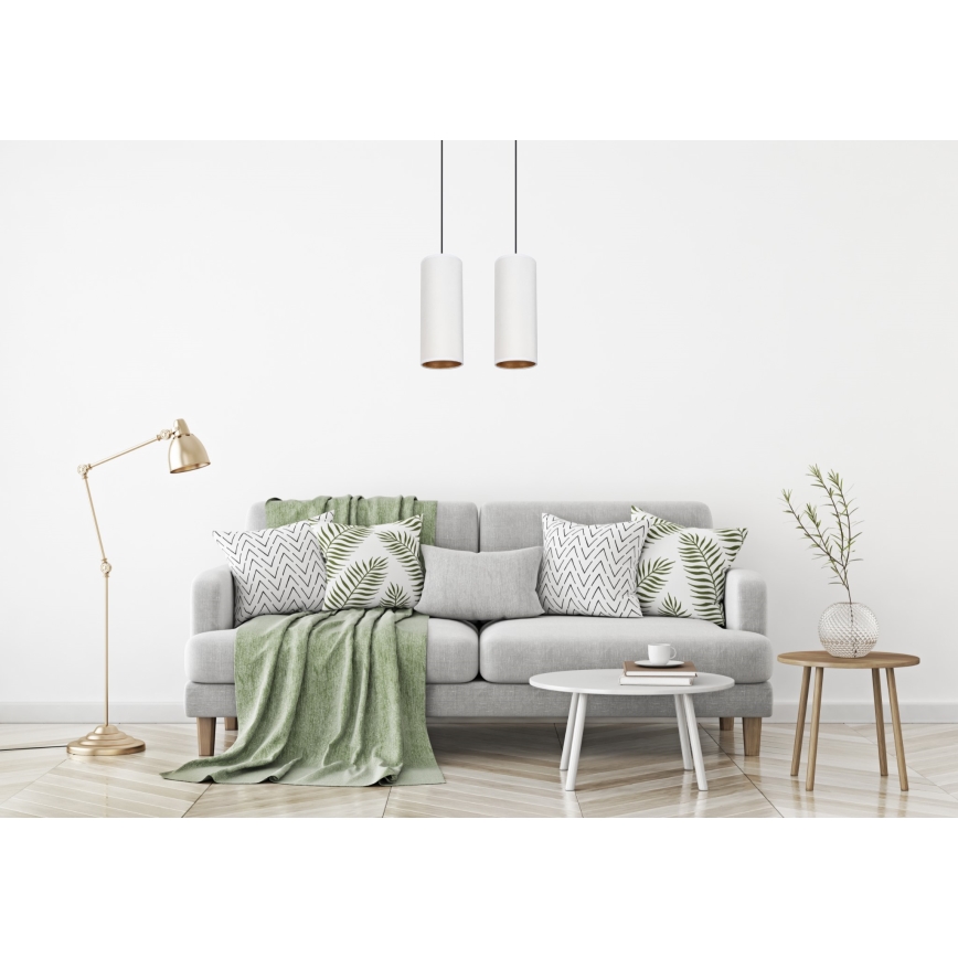 Lampa wisząca na linkach AVALO 2xE27/60W/230V biała/miedziana