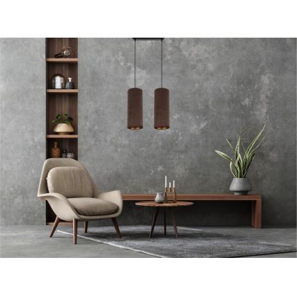 Lampa wisząca na linkach AVALO 2xE27/60W/230V brązowa/miedziana
