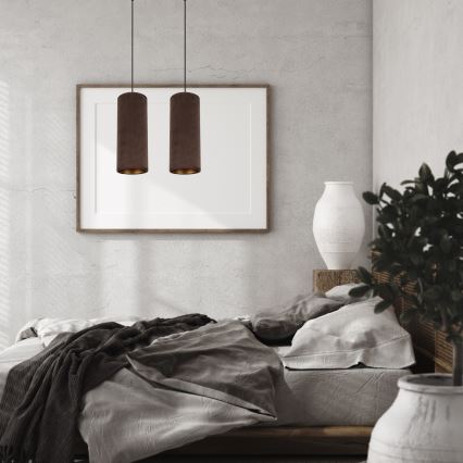 Lampa wisząca na linkach AVALO 2xE27/60W/230V brązowa/miedziana
