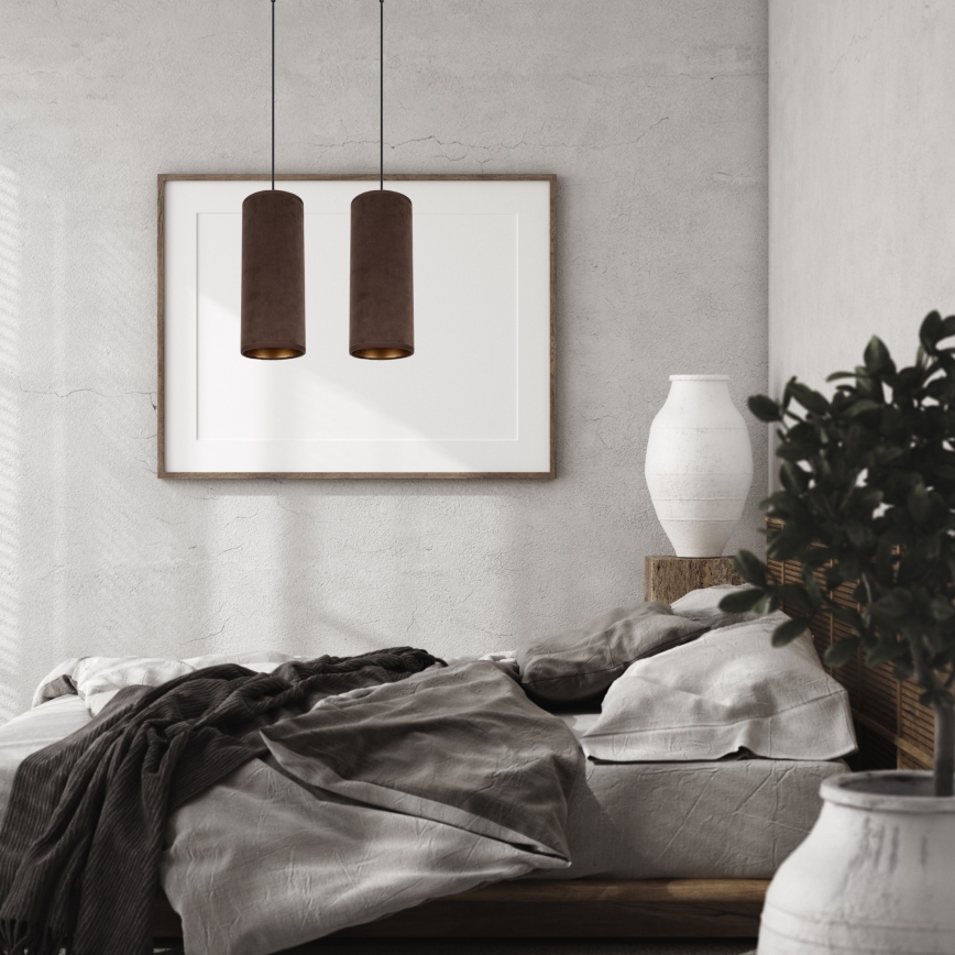 Lampa wisząca na linkach AVALO 2xE27/60W/230V brązowa/miedziana