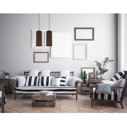 Lampa wisząca na linkach AVALO 2xE27/60W/230V brązowa/miedziana
