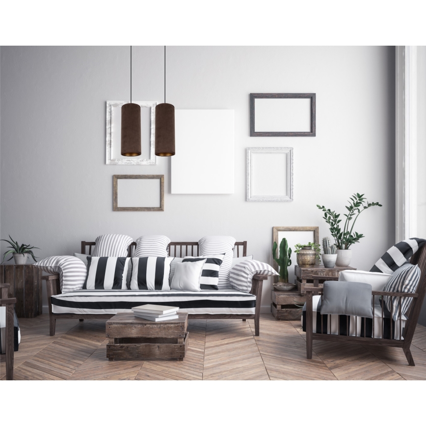 Lampa wisząca na linkach AVALO 2xE27/60W/230V brązowa/miedziana