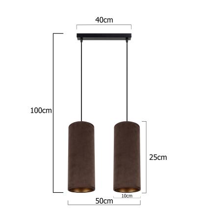 Lampa wisząca na linkach AVALO 2xE27/60W/230V brązowa/miedziana