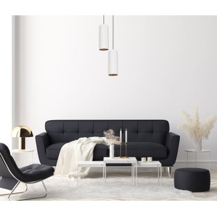 Lampa wisząca na linkach AVALO 2xE27/60W/230V śr. 20 cm biała/miedziana