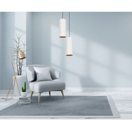 Lampa wisząca na linkach AVALO 2xE27/60W/230V śr. 20 cm biała/miedziana