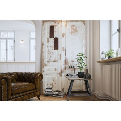 Lampa wisząca na linkach AVALO 2xE27/60W/230V śr. 20 cm brązowa/miedziana