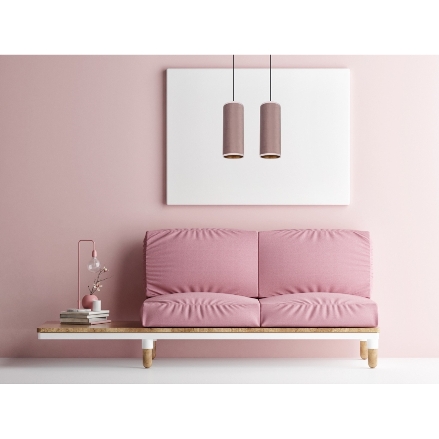 Lampa wisząca na linkach AVALO 2xE27/60W/230V różowa/miedziana