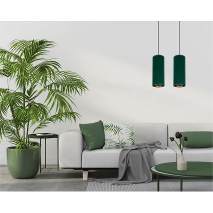 Lampa wisząca na linkach AVALO 2xE27/60W/230V zielona/miedziana