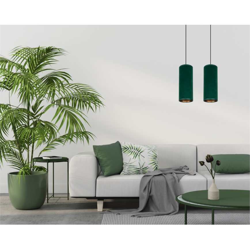 Lampa wisząca na linkach AVALO 2xE27/60W/230V zielona/miedziana