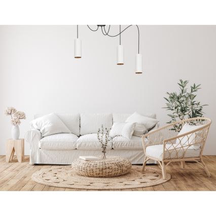 Lampa wisząca na linkach AVALO 3xE27/60W/230V biała/miedziana