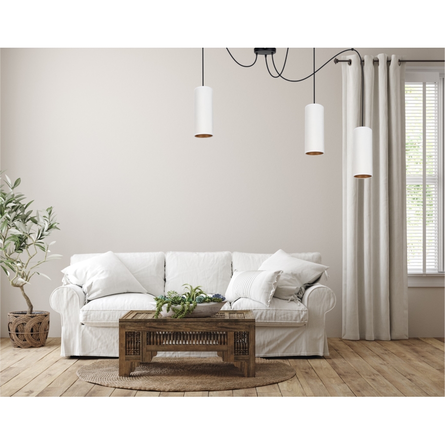 Lampa wisząca na linkach AVALO 3xE27/60W/230V biała/miedziana