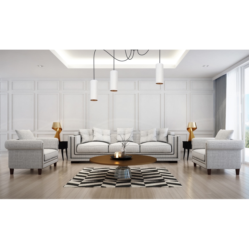 Lampa wisząca na linkach AVALO 3xE27/60W/230V biała/miedziana