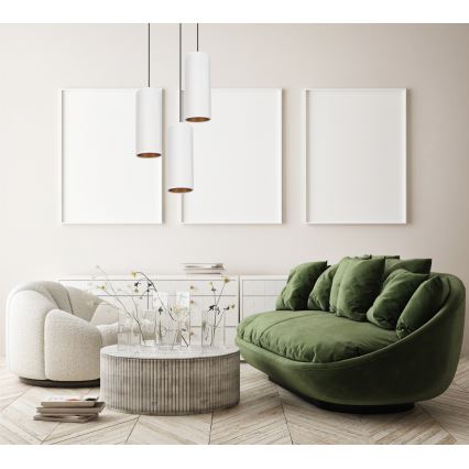 Lampa wisząca na linkach AVALO 3xE27/60W/230V śr. 35 cm biała/miedziana