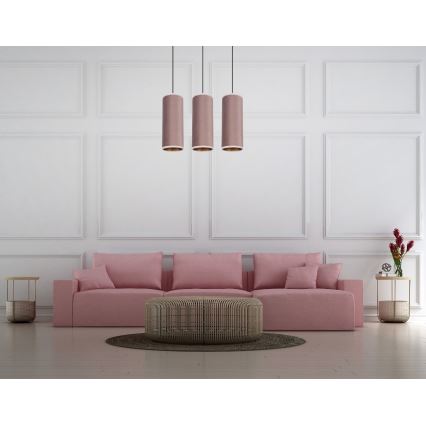 Lampa wisząca na linkach AVALO 3xE27/60W/230V różowa/miedziana
