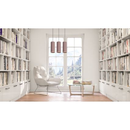 Lampa wisząca na linkach AVALO 3xE27/60W/230V różowa/miedziana