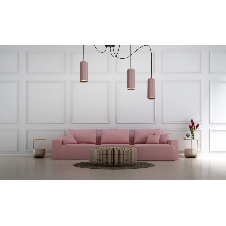 Lampa wisząca na linkach AVALO 3xE27/60W/230V pająk różowy/miedziany
