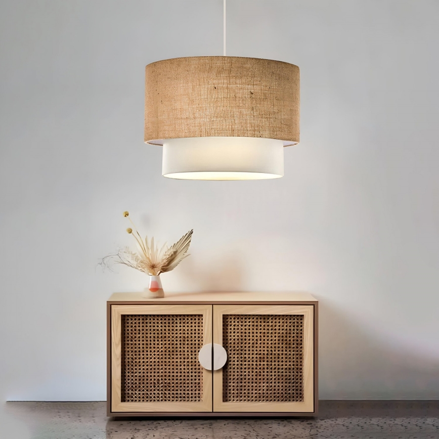 Lampa wisząca AYD 1xE27/15W/230V beżowa/biała