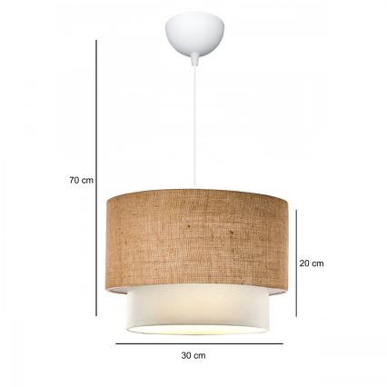 Lampa wisząca AYD 1xE27/15W/230V beżowa/biała