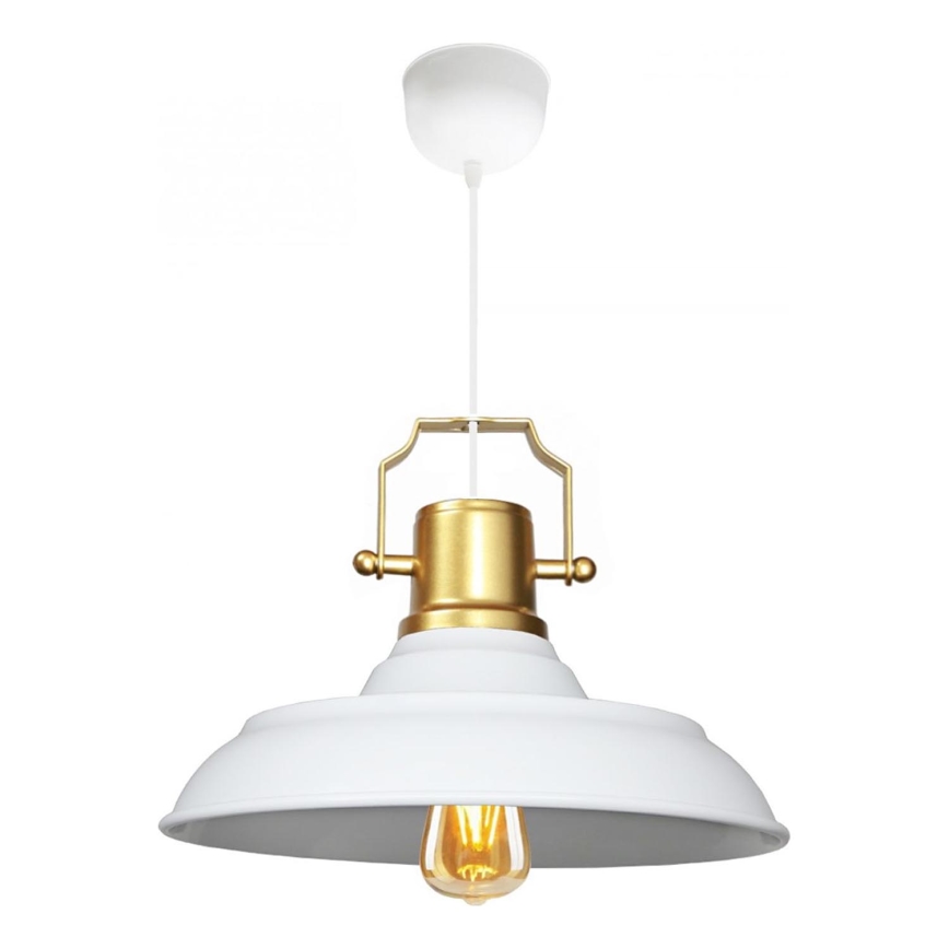 Lampa wisząca AYD 1xE27/40W/230V biała/złota