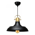 Lampa wisząca AYD 1xE27/40W/230V czarna/złota