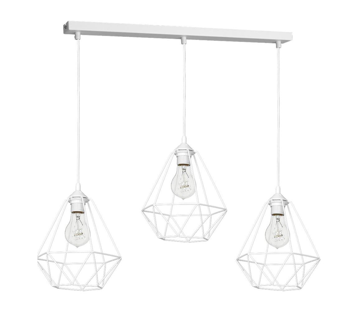 Lampa wisząca BASKET 3xE27/60W/230V biały