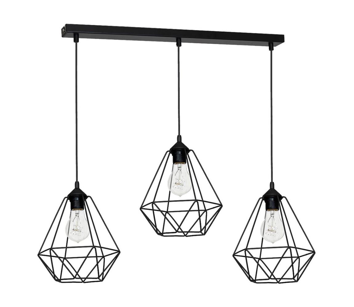 Lampa wisząca BASKET 3xE27/60W/230V czarny