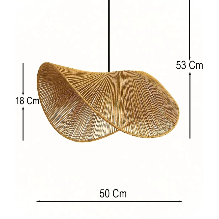 Lampa wisząca BOHO na lince 1xE27/40W/230V rafia
