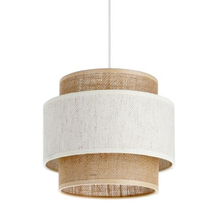 Lampa wisząca BOHO na lince 1xE27/60W/230V śr. 20 cm kremowa/juta