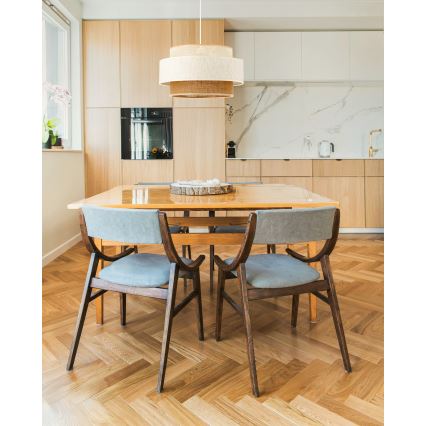 Lampa wisząca BOHO na lince 1xE27/60W/230V śr. 40 cm biały/juta