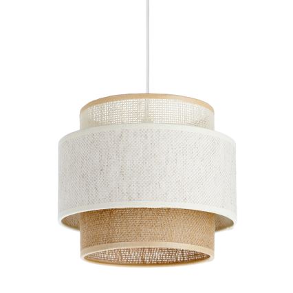 Lampa wisząca BOHO na lince 1xE27/60W/230V Ø 20 cm biała/juta