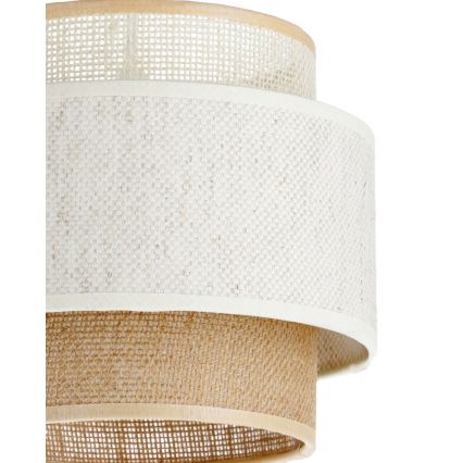 Lampa wisząca BOHO na lince 1xE27/60W/230V Ø 20 cm biała/juta