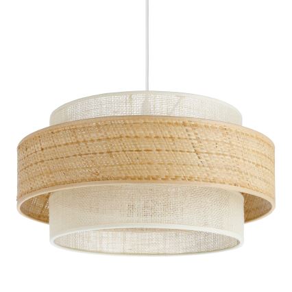 Lampa wisząca BOHO na przewodzie 1xE27/60W/230V śr. 40 cm jutowa/kremowa