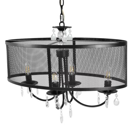 Żyrandol na łańcuchu BRESSO 4xE14/12W/230V czarny