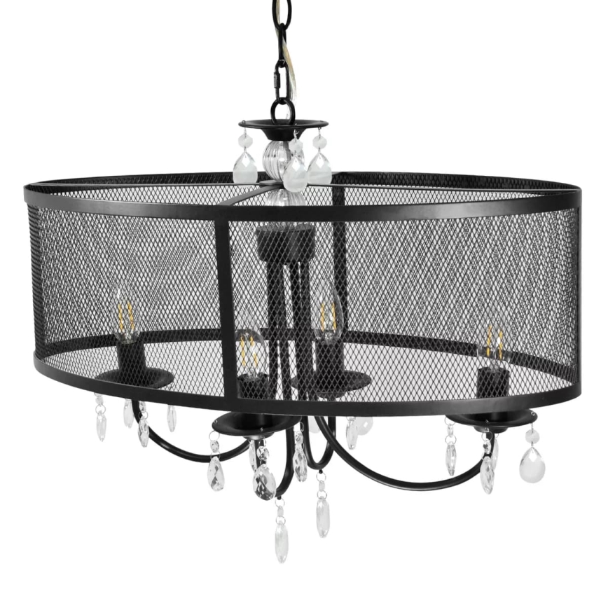 Żyrandol na łańcuchu BRESSO 4xE14/12W/230V czarny
