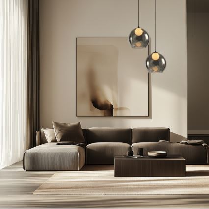 Lampa wisząca BRIN na przewodzie 1xG9/15W/230V dymowa czerń
