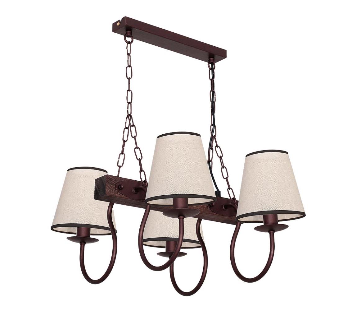 Lampa wisząca CARIN 4xE14/60W/230V brązowa