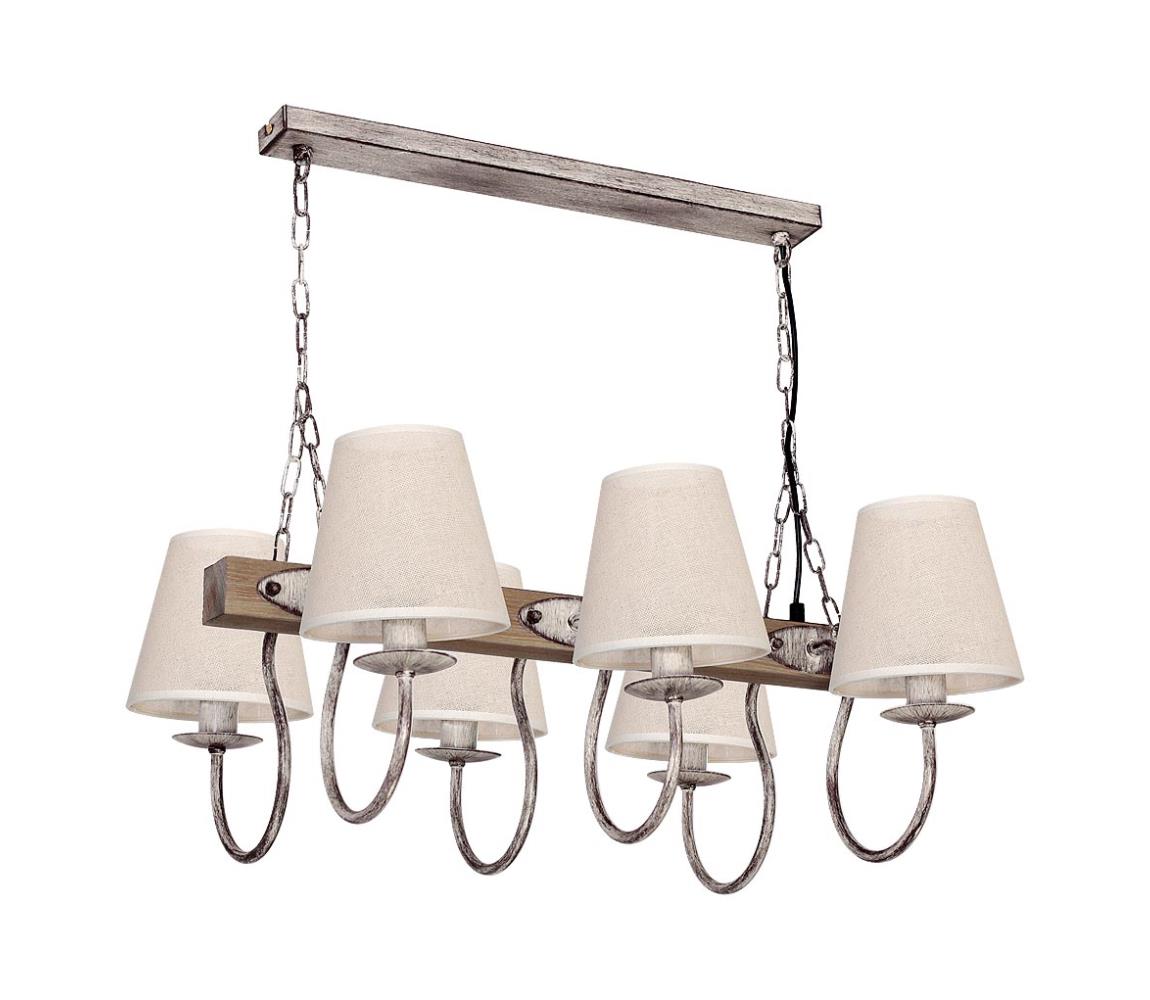 Lampa wisząca CARIN 6xE14/60W/230V szara
