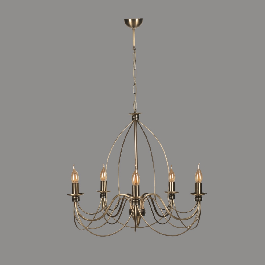 Lampa wisząca CLASSIC 5xE14/40W/230V w kolorze brązu