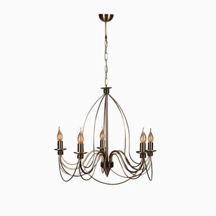 Lampa wisząca CLASSIC 5xE14/40W/230V w kolorze brązu