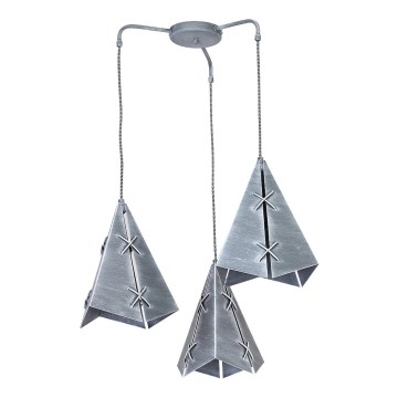 Lampa wisząca CONALL 3xE27/60W patyna srebrna