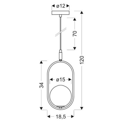Lampa wisząca na linku CORDEL 1xG9/28W/230V czarna
