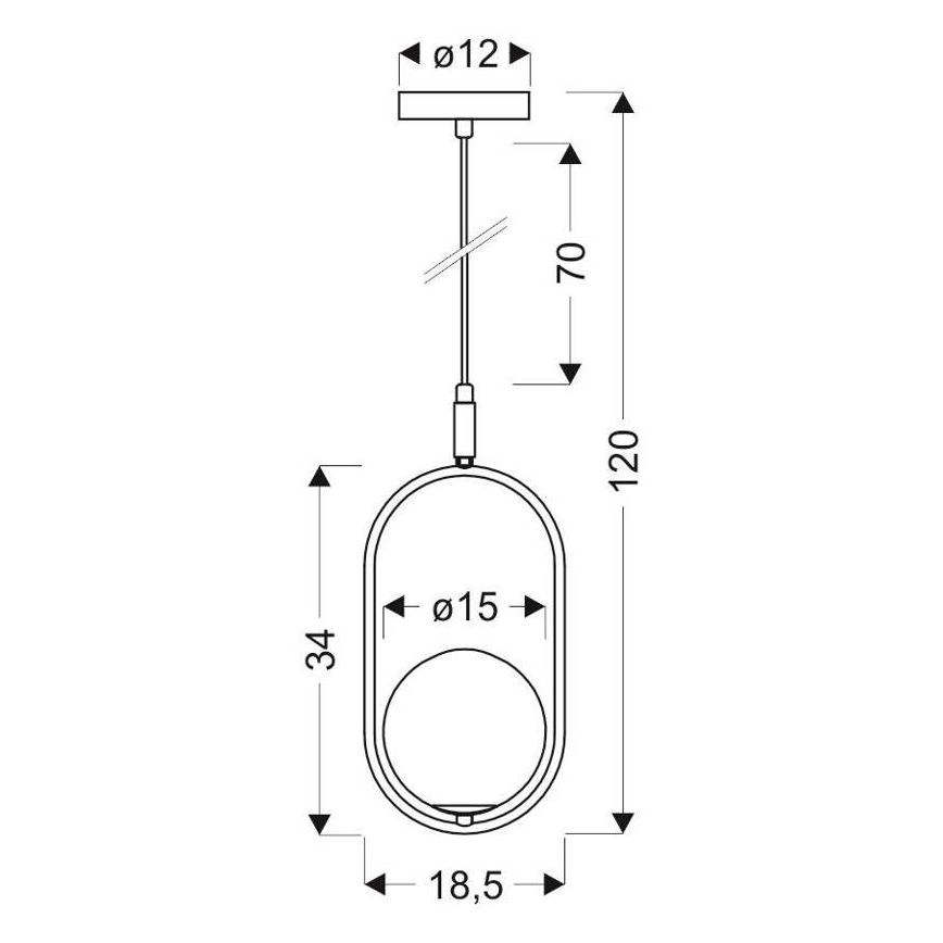 Lampa wisząca na linku CORDEL 1xG9/28W/230V czarna