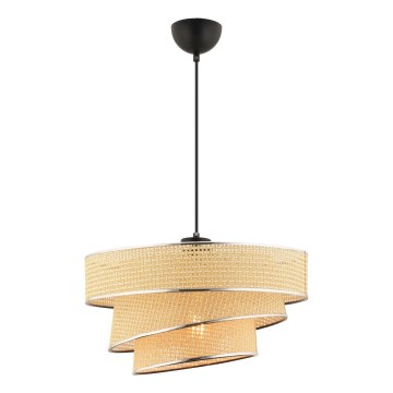 Lampa wisząca COUPER 1xE27/60W/230V beżowa/ błyszczący chrom