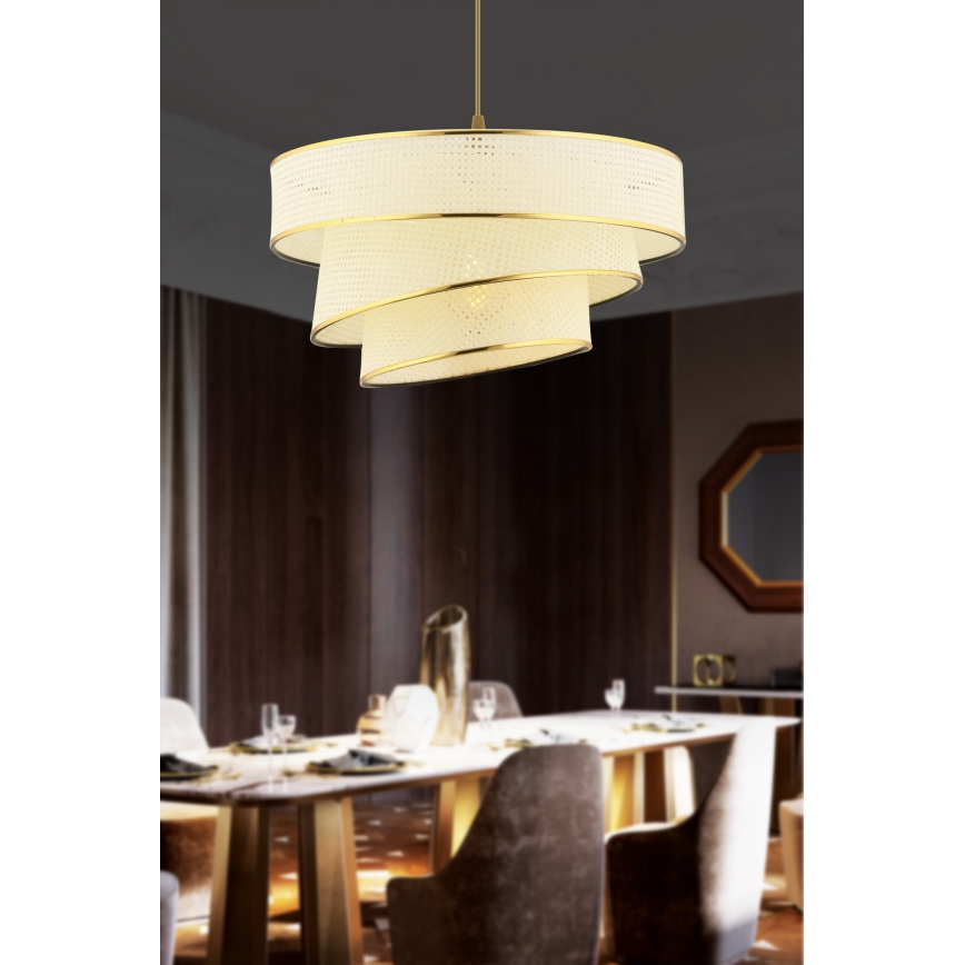 Lampa wisząca COUPER 1xE27/60W/230V biało-złota