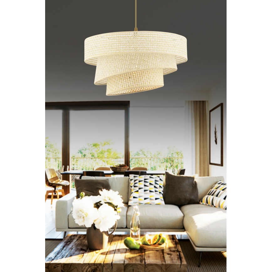 Lampa wisząca COUPER 1xE27/60W/230V kremowa
