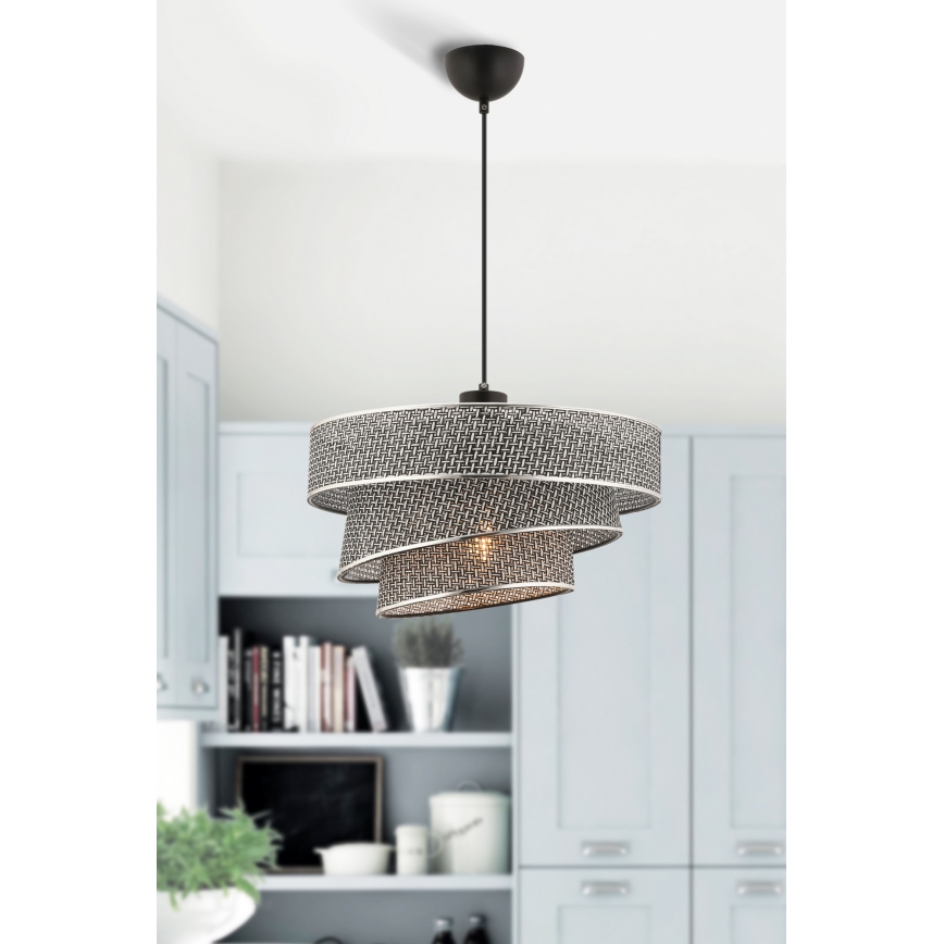 Lampa wisząca COUPER 1xE27/60W/230V szara/połysk chromowany