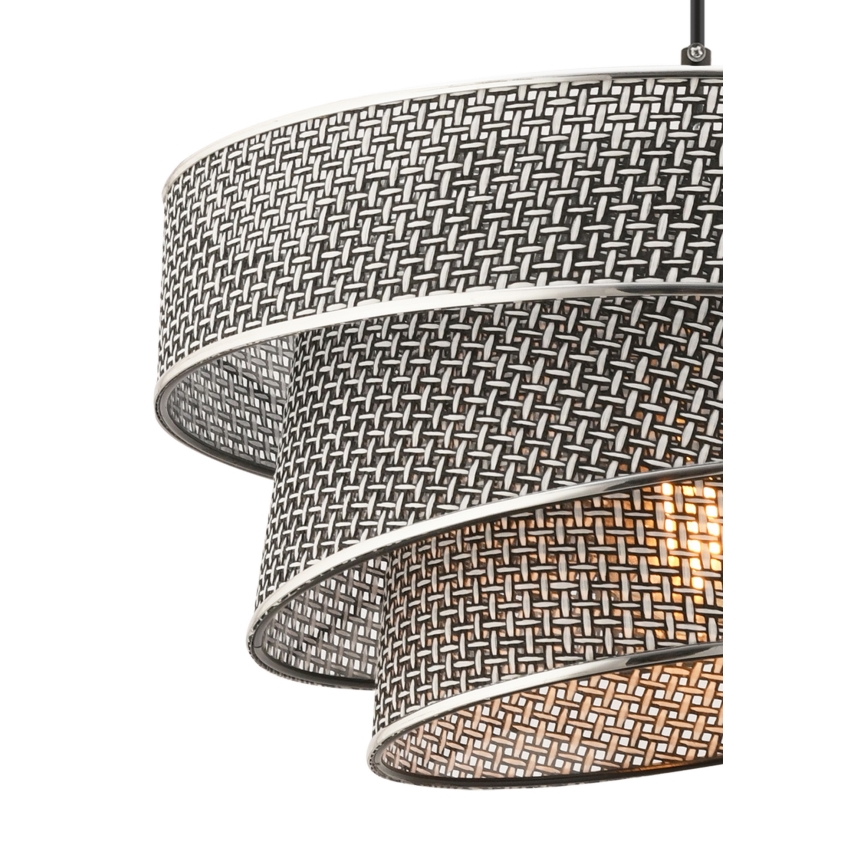 Lampa wisząca COUPER 1xE27/60W/230V szara/połysk chromowany