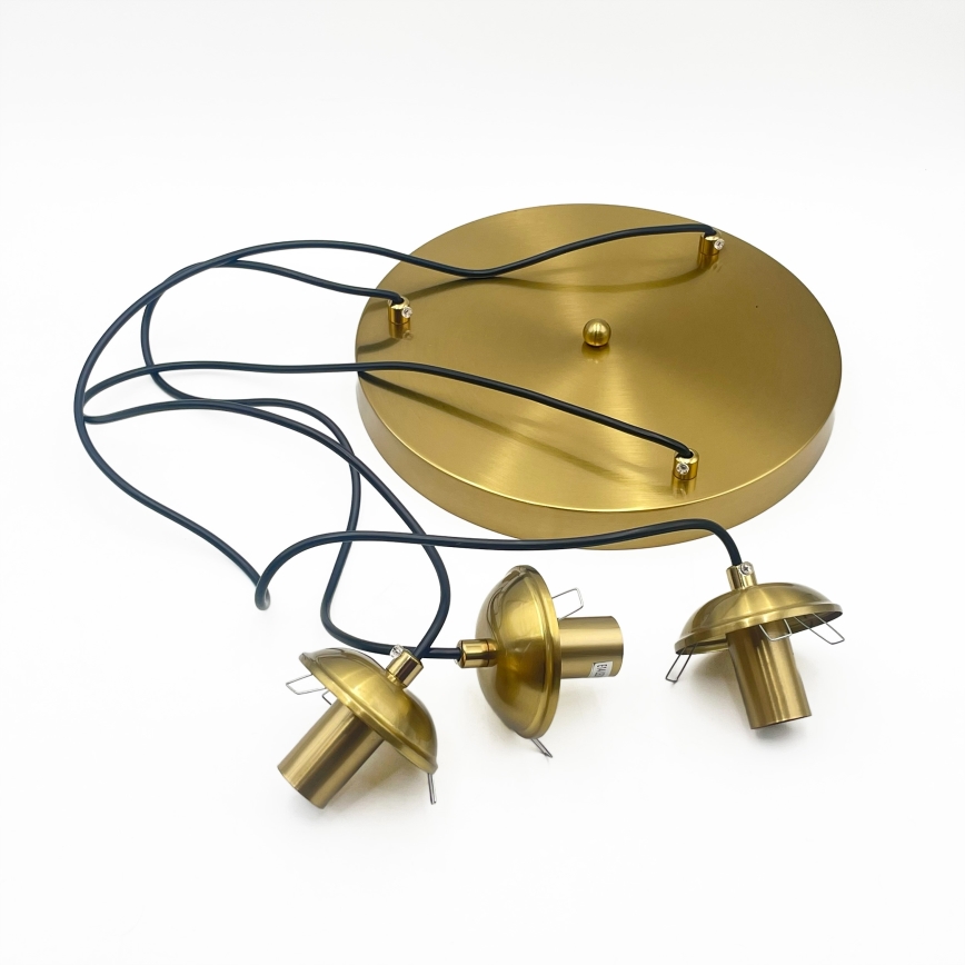 Lampa wisząca CRISTAL na przewodzie 3xE14/15W/230V mosiądz/dymny beż